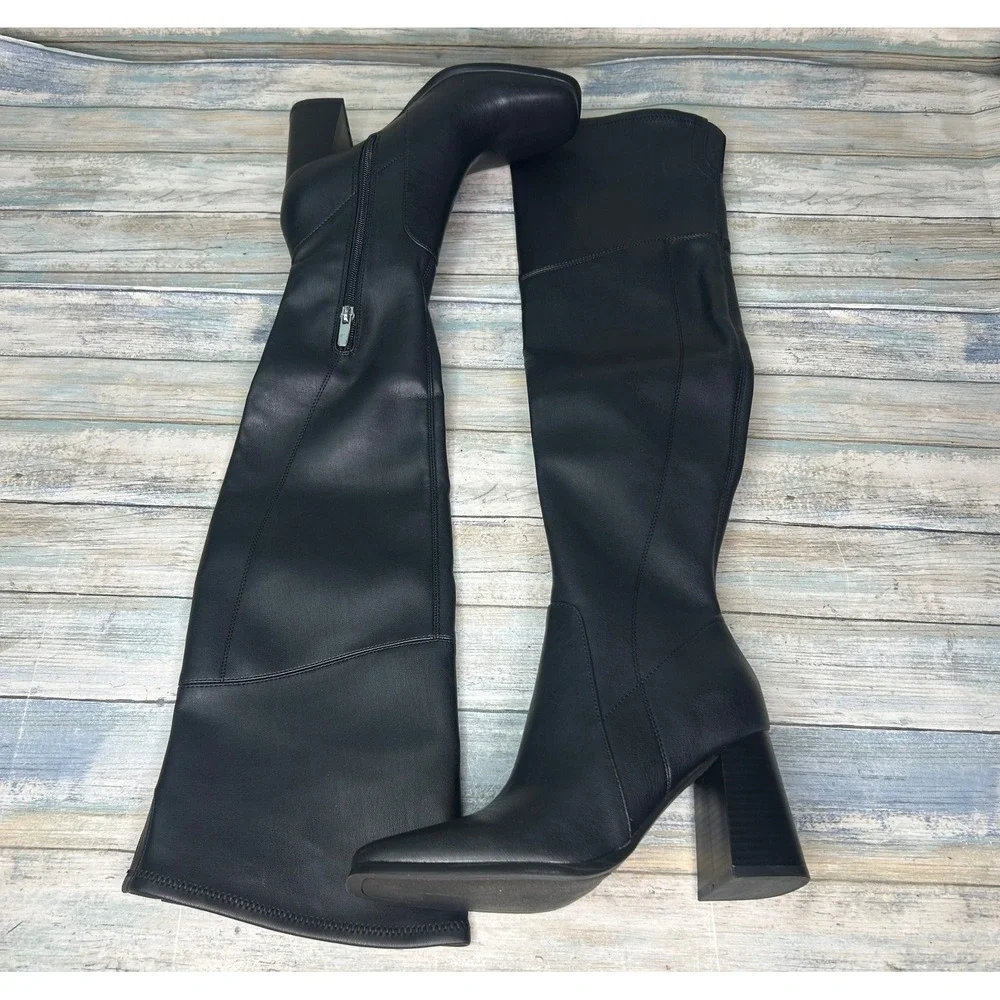 Marc Fisher Boots Denki 2 Womens Over The‎ Knee  Black Faux Leather Size 6